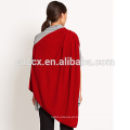 PK17ST126 Merino Poncho De Malha De Lã